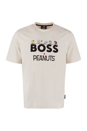 BOSS x PEANUTS - T-shirt in cotone con ricamo-0